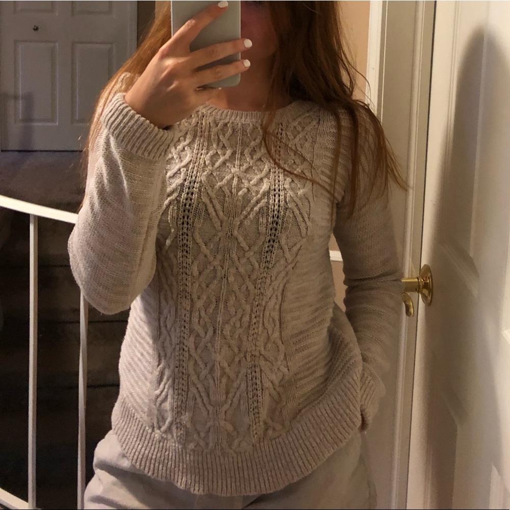 Cream Cable Knit Sweater